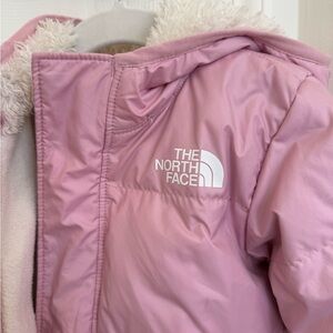 The North Face Kids Pink Hooded Puffer Jacket